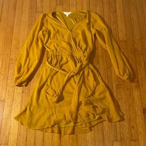 LC Lauren Conrad Mustard Yellow Long Sleeve Dress